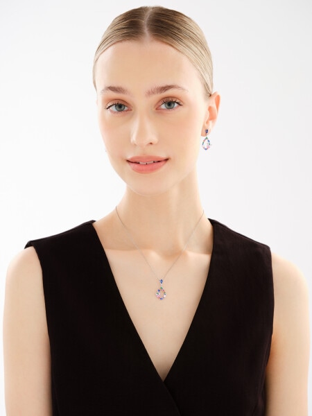 Stříbrné náušnice se zirkony - motýli