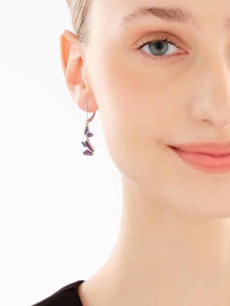 Rhodium-Plated Silver, Black Rhodium Dangling Earring with Cubic Zirconia