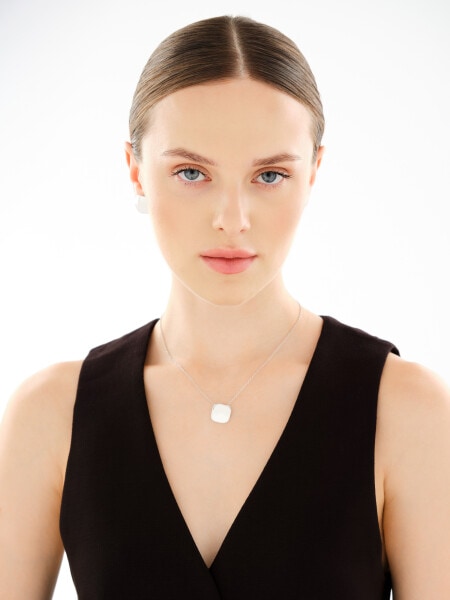 Naszyjnik srebrny - kwadrat