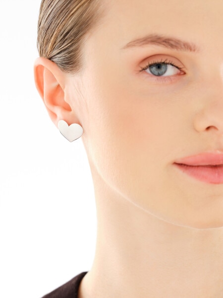 Stříbrné náušnice - srdce