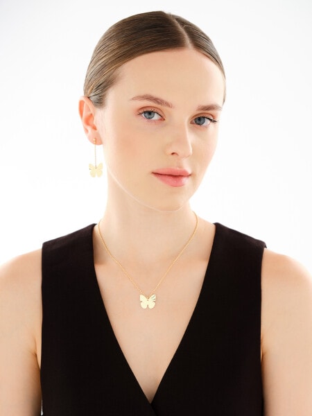 Gold-Plated Silver Dangling Earring