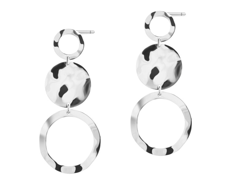 Rhodium Plated Silver Dangling Earring