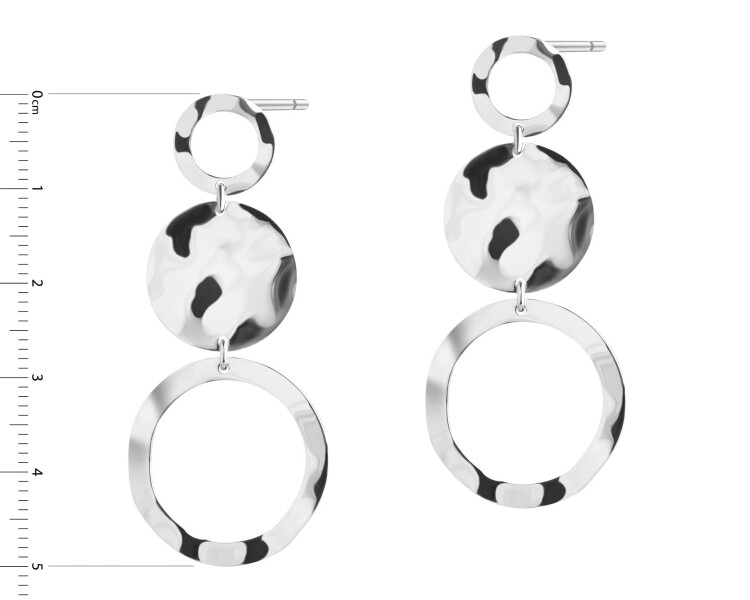 Rhodium Plated Silver Dangling Earring