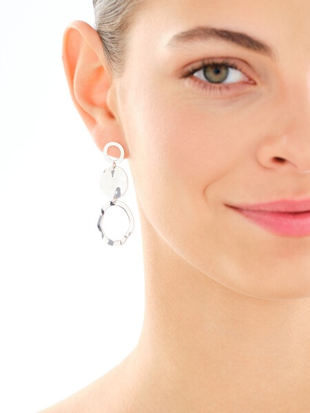 Rhodium Plated Silver Dangling Earring