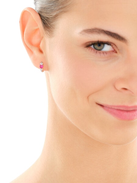 Rhodium Plated Silver Earrings with Cubic Zirconia