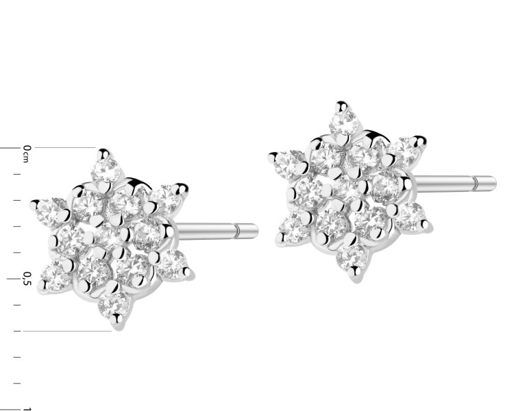 Rhodium Plated Silver Earrings with Cubic Zirconia