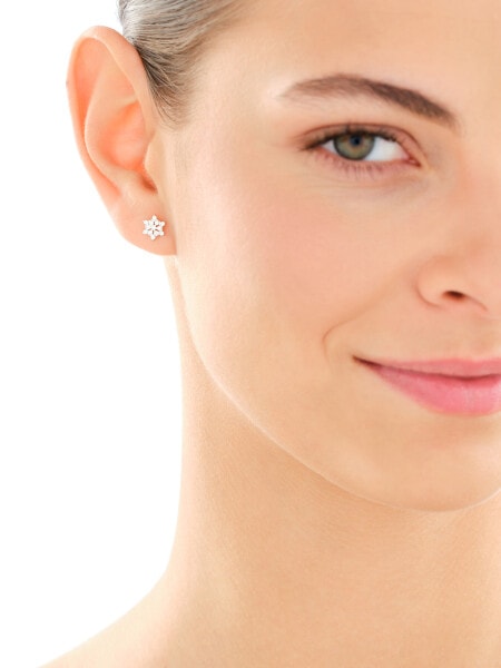 Rhodium Plated Silver Earrings with Cubic Zirconia