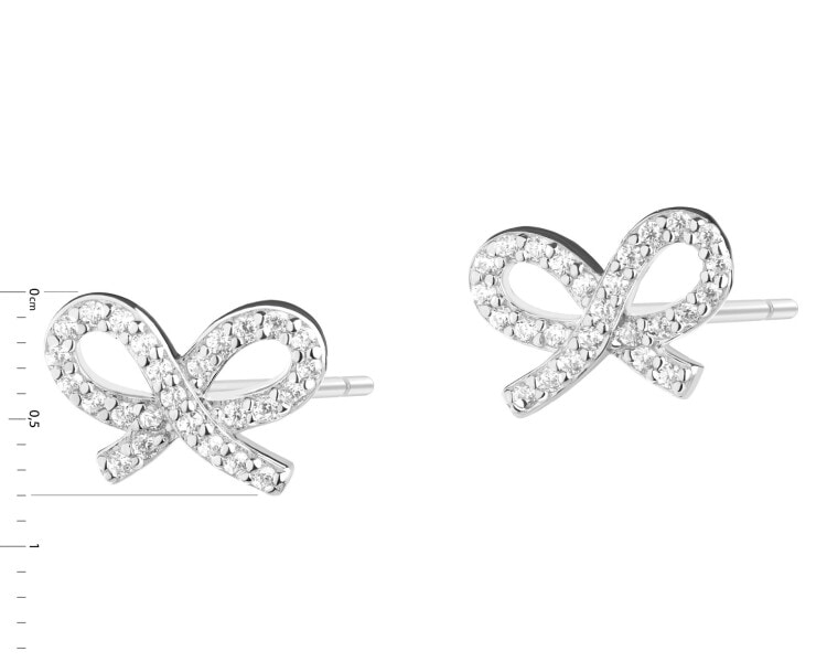 Kolczyki srebrne z cyrkoniami - kokardki