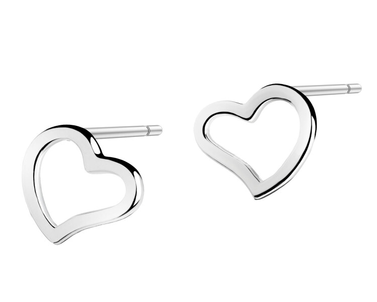 Stříbrné náušnice - srdce