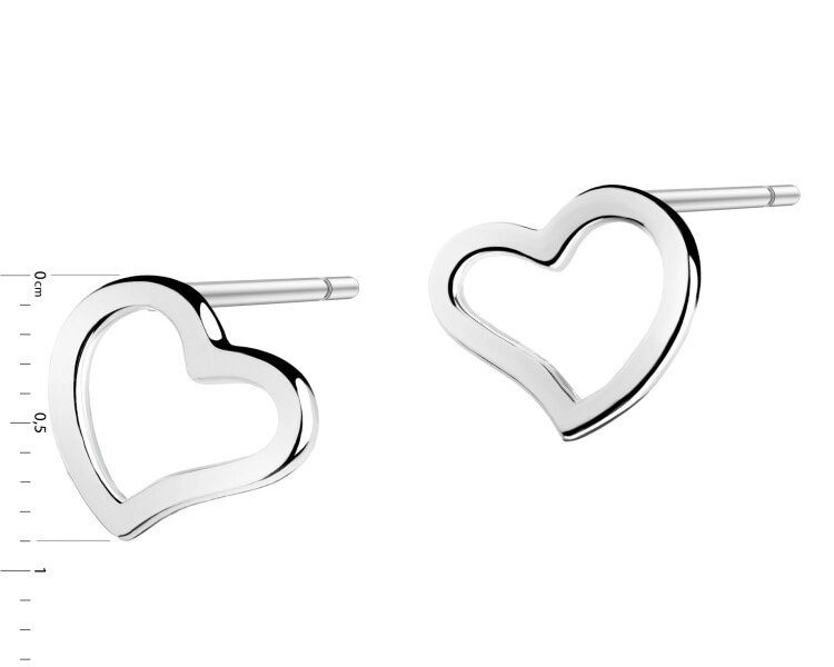 Stříbrné náušnice - srdce