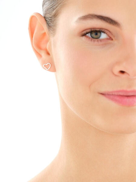 Stříbrné náušnice - srdce