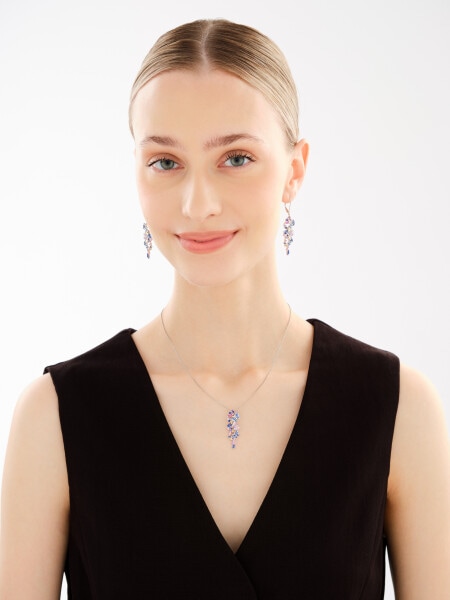 Rhodium Plated Silver Pendant with Cubic Zirconia