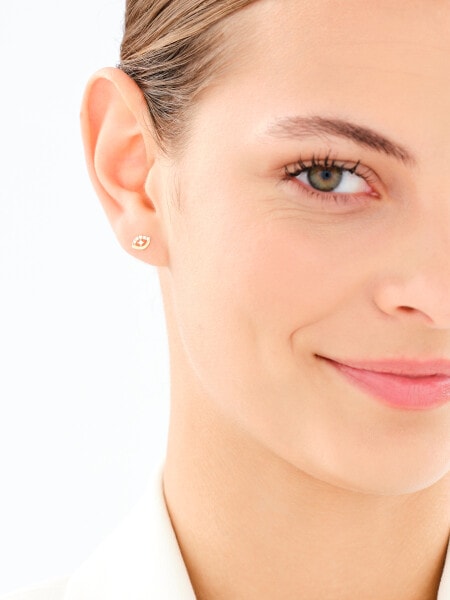 14 K Yellow Gold Earrings with Cubic Zirconia