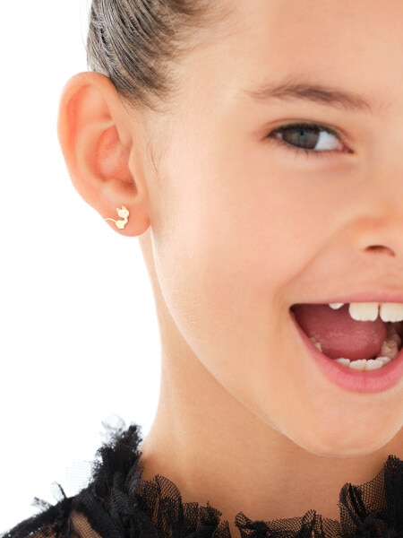 Złote kolczyki z cyrkoniami - koty