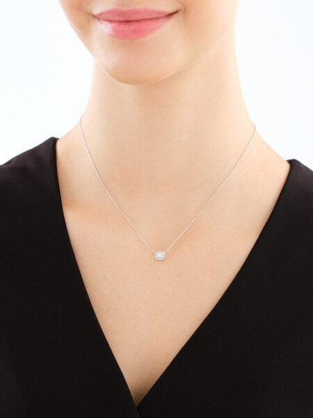 Rhodium Plated Silver Set with Cubic Zirconia