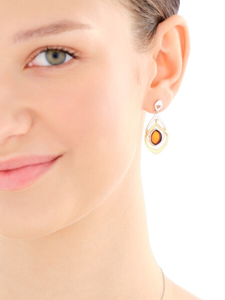 Stříbrné náušnice s jantarem