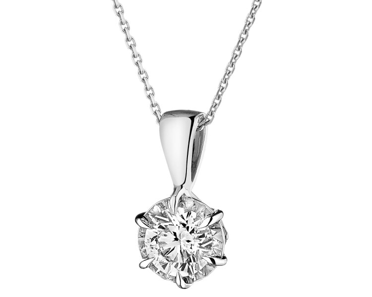 Zawieszka z białego złota z brylantem – SI1/G - 0,50 ct - próba 585