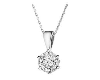 Přívěsek z bílého zlata s briliantem - SI2/G - 0,50 ct - ryzost 585