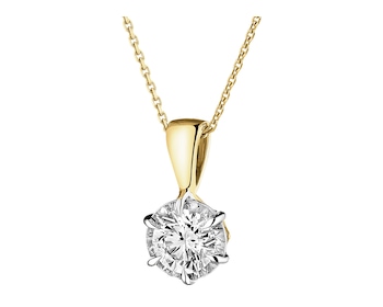 Přívěsek ze žlutého a bílého zlata s briliantem - SI2/H - 0,50 ct - ryzost 585