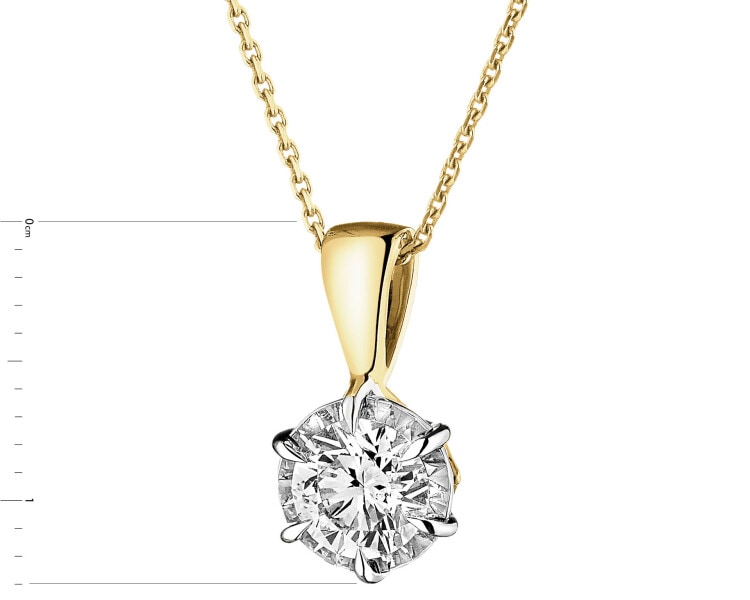 Přívěsek ze žlutého a bílého zlata s briliantem - SI2/H - 0,50 ct - ryzost 585