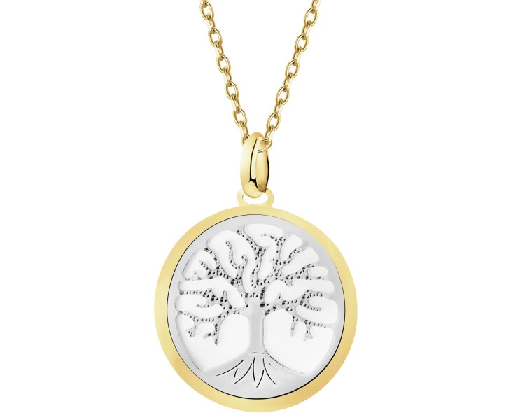 Złota zawieszka z masą perłową - drzewko