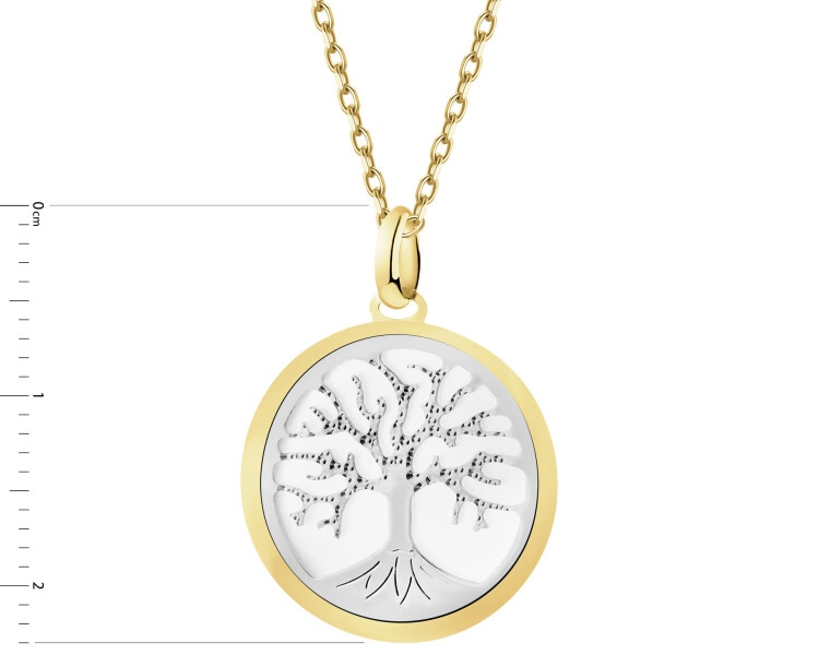 Złota zawieszka z masą perłową - drzewko