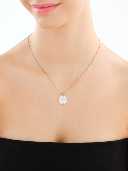 Złota zawieszka z masą perłową - drzewko