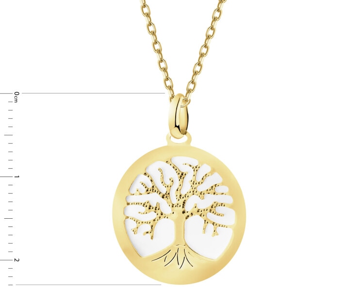 Złota zawieszka z masą perłową - drzewko