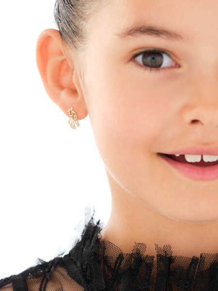 Złote kolczyki z cyrkoniami - żyrafy