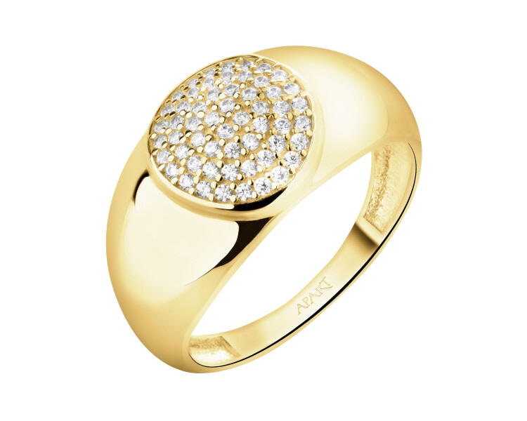 Złoty pierścionek z cyrkoniami