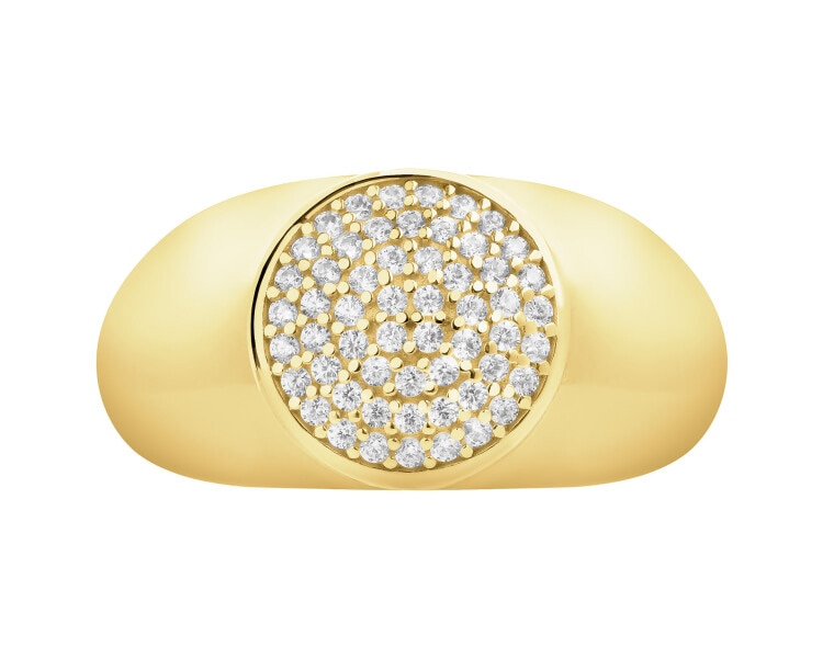 Złoty pierścionek z cyrkoniami