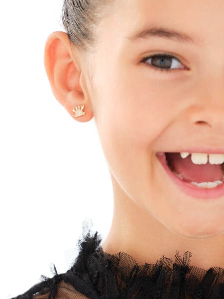 Złote kolczyki z cyrkoniami - kraby