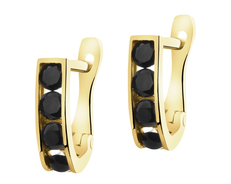 8 K Yellow Gold Earrings with Cubic Zirconia