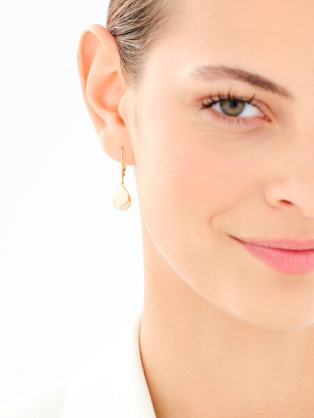 Złote kolczyki i zawieszka z cyrkoniami - komplet - łezki