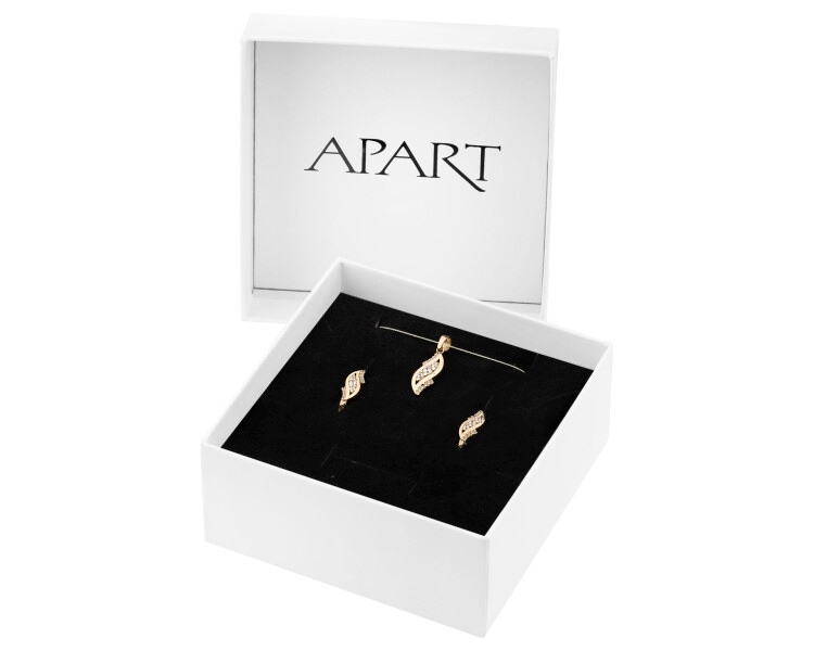 14 K Yellow Gold Set with Cubic Zirconia