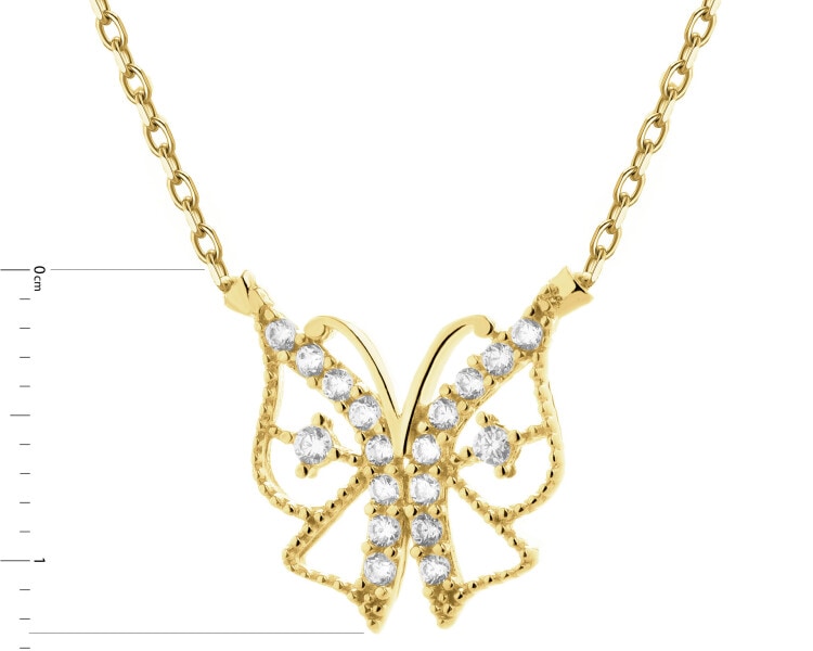 Złoty naszyjnik z cyrkoniami - motyl