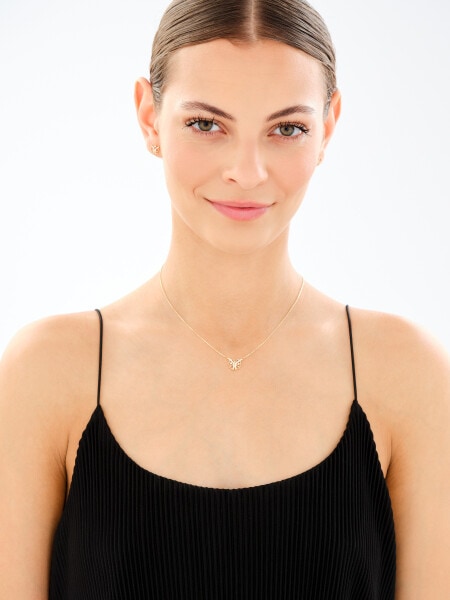 14 K Yellow Gold Necklace with Cubic Zirconia