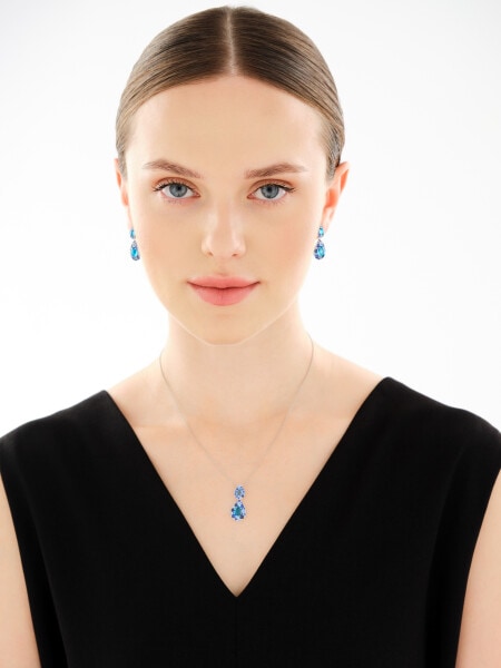 Rhodium Plated Silver Pendant with Cubic Zirconia