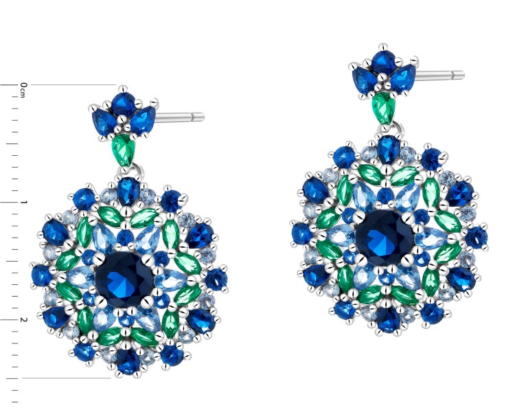 Kolczyki srebrne z cyrkoniami - rozety