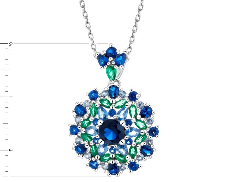 Rhodium Plated Silver Pendant with Cubic Zirconia