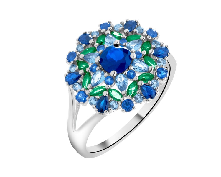 Pierścionek srebrny - rozeta