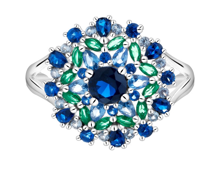 Pierścionek srebrny - rozeta