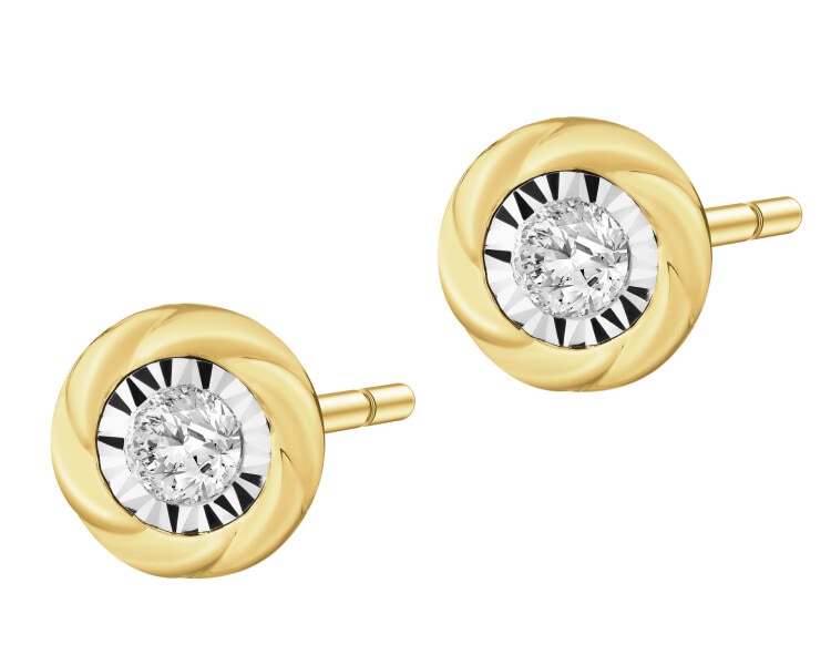 585  Earrings with Diamonds - 0,10 ct - fineness 585