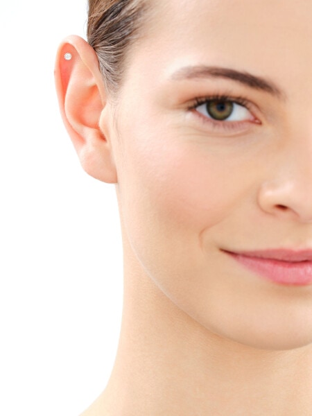 9 K Rhodium-Plated White Gold Piercing with Diamond - 0,005 ct - fineness 9 K