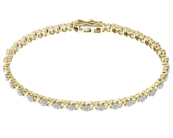 Zlatý náramek s diamanty - 19 cm - 1,05 ct - ryzost 585