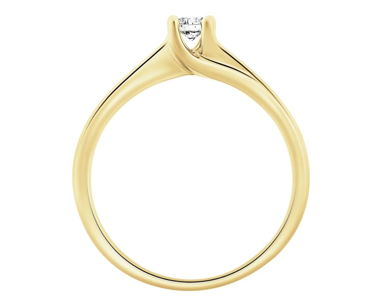 14 K Yellow Gold Ring with Diamond - 0,10 ct - fineness 14 K