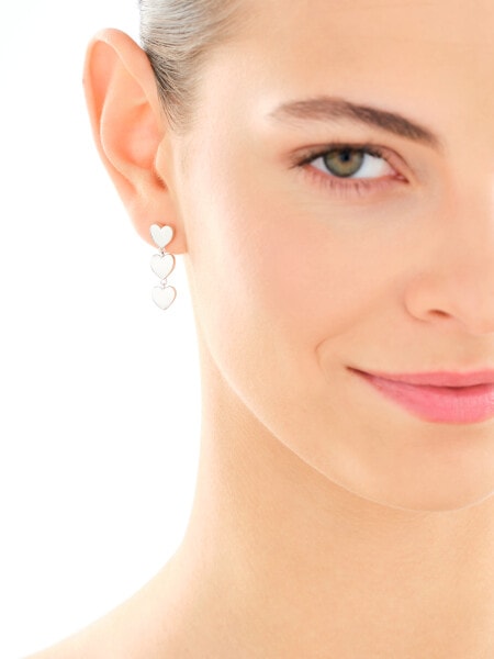 Rhodium Plated Silver Dangling Earring 