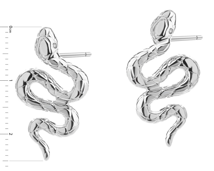 Rhodium Plated Silver Earrings with Cubic Zirconia