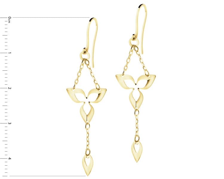 Złote kolczyki - kwiaty