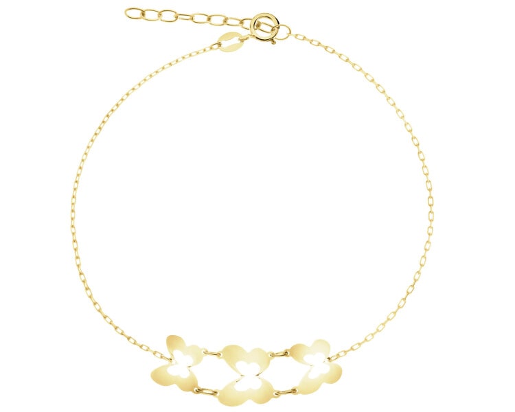 Złota bransoletka - motyle